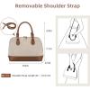 imageLOVEVOOK Purse for Women Small Crossbody Bags Classic Double Zip Top Handle Dome Satchel BagCanvasJacquard Brown