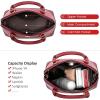 imageLOVEVOOK Purse for Women Small Crossbody Bags Classic Double Zip Top Handle Dome Satchel BagLargered