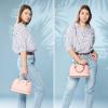 imageLOVEVOOK Purse for Women Small Crossbody Bags Classic Double Zip Top Handle Dome Satchel BagPink