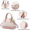 imageLOVEVOOK Purse for Women Small Crossbody Bags Classic Double Zip Top Handle Dome Satchel BagPinkBeige