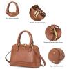 imageLOVEVOOK Purse for Women Small Crossbody Bags Classic Double Zip Top Handle Dome Satchel BagVintage Brown