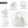 imageLOVEVOOK Purse for Women Small Crossbody Bags Classic Double Zip Top Handle Dome Satchel BagWhite