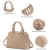 imageLOVEVOOK Purse for Women Small Crossbody Bags Classic Double Zip Top Handle Dome Satchel BagWovenApricot