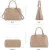 imageLOVEVOOK Purse for Women Small Crossbody Bags Classic Double Zip Top Handle Dome Satchel BagWovenApricot