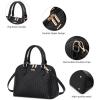 imageLOVEVOOK Purse for Women Small Crossbody Bags Classic Double Zip Top Handle Dome Satchel BagWovenBlack