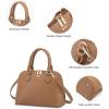 imageLOVEVOOK Purse for Women Small Crossbody Bags Classic Double Zip Top Handle Dome Satchel BagWovenBrown