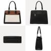 imageLOVEVOOK Purses and Handbags for Women Tote Shoulder Bag Satchel Black Purse and PU Leather Top Handle for ladiesBlackwhitebrown