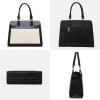 imageLOVEVOOK Purses and Handbags for Women Tote Shoulder Bag Satchel Black Purse and PU Leather Top Handle for ladiesBlackwhitegrey