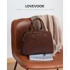 imageLOVEVOOK Purses and Handbags for Women VintageStyle Leather Top Handle Shoulder Bag Satchel Tote Crossbody Purse for LadiesChestnut Brown
