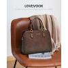 imageLOVEVOOK Purses and Handbags for Women VintageStyle Leather Top Handle Shoulder Bag Satchel Tote Crossbody Purse for LadiesCoffee Brown