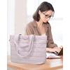 imageLOVEVOOK Tote Bag for Women Large Puffer Tote Bag with Zipper Quilted Light Work BagLight Purple