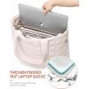 imageLOVEVOOK Tote Bag for Women Large Puffer Tote Bag with Zipper Quilted Light Work BagTaupe