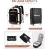 imageLOVEVOOK Travel Backpack For Women 40L Carry On Backpack Flight Approved TSA Personal Item Travel Bag Fits 17 Inch Laptop Business Weekender Overnight Waterproof Daypack With 2 Cubes GreyPinkBlackbeigebrown