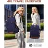 imageLOVEVOOK Travel Backpack For Women 40L Carry On Backpack Flight Approved TSA Personal Item Travel Bag Fits 17 Inch Laptop Business Weekender Overnight Waterproof Daypack With 2 Cubes GreyPinkDark Bluebrown