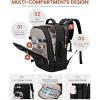 imageLOVEVOOK Travel Backpack For Women 40L Carry On Backpack Flight Approved TSA Personal Item Travel Bag Fits 17 Inch Laptop Business Weekender Overnight Waterproof Daypack With 2 Cubes GreyPinkBlack