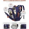 imageLOVEVOOK Travel Backpack For Women 40L Carry On Backpack Flight Approved TSA Personal Item Travel Bag Fits 17 Inch Laptop Business Weekender Overnight Waterproof Daypack With 2 Cubes GreyPinkDark Bluebrown