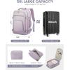 imageLOVEVOOK Travel Backpack For Women 40L Carry On Backpack Flight Approved TSA Personal Item Travel Bag Fits 17 Inch Laptop Business Weekender Overnight Waterproof Daypack With 2 Cubes GreyPinkLight Purple
