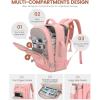imageLOVEVOOK Travel Backpack For Women 40L Carry On Backpack Flight Approved TSA Personal Item Travel Bag Fits 17 Inch Laptop Business Weekender Overnight Waterproof Daypack With 2 Cubes GreyPinkPink
