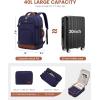 imageLOVEVOOK Travel Backpack For Women 40L Carry On Backpack Flight Approved TSA Personal Item Travel Bag Fits 17 Inch Laptop Business Weekender Overnight Waterproof Daypack With 2 Cubes GreyPinkDark Bluebrown