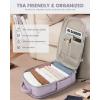 imageLOVEVOOK Travel Backpack For Women 40L Carry On Backpack Flight Approved TSA Personal Item Travel Bag Fits 17 Inch Laptop Business Weekender Overnight Waterproof Daypack With 2 Cubes GreyPinkLight Purple