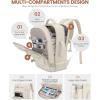 imageLOVEVOOK Travel Backpack For Women 40L Carry On Backpack Flight Approved TSA Personal Item Travel Bag Fits 17 Inch Laptop Business Weekender Overnight Waterproof Daypack With 2 Cubes GreyPinkBeige