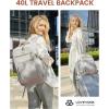 imageLOVEVOOK Travel Backpack For Women 40L Carry On Backpack Flight Approved TSA Personal Item Travel Bag Fits 17 Inch Laptop Business Weekender Overnight Waterproof Daypack With 2 Cubes GreyPinkPinkgrey