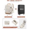imageLOVEVOOK Travel Backpack For Women 40L Carry On Backpack Flight Approved TSA Personal Item Travel Bag Fits 17 Inch Laptop Business Weekender Overnight Waterproof Daypack With 2 Cubes GreyPinkBeigekhaki
