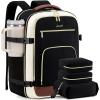 imageLOVEVOOK Travel Backpack For Women 40L Carry On Backpack Flight Approved TSA Personal Item Travel Bag Fits 17 Inch Laptop Business Weekender Overnight Waterproof Daypack With 2 Cubes GreyPinkBlackbeigebrown