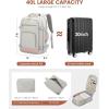 imageLOVEVOOK Travel Backpack For Women 40L Carry On Backpack Flight Approved TSA Personal Item Travel Bag Fits 17 Inch Laptop Business Weekender Overnight Waterproof Daypack With 2 Cubes GreyPinkPinkgrey