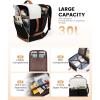 imageLOVEVOOK Travel Backpack for Women TSA Carry On Backpack Flight Approved Luggage 40L Water Resistant Personal Item Daypack Large Weekender Bag fit 17 inch Laptop with 3 Cubes BeigeblackbrownBeigeblackbrown