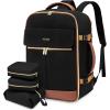 imageLOVEVOOK Travel Backpack for Women TSA Carry On Backpack Flight Approved Luggage 40L Water Resistant Personal Item Daypack Large Weekender Bag fit 17 inch Laptop with 3 Cubes BeigeblackbrownBlackbrown
