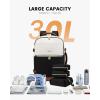 imageLOVEVOOK Travel Backpack for Women TSA Carry On Backpack Flight Approved Luggage 40L Water Resistant Personal Item Daypack Large Weekender Bag fit 17 inch Laptop with 3 Cubes BeigeblackbrownBeigeblackbrown