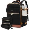 imageLOVEVOOK Travel Backpack for Women TSA Carry On Backpack Flight Approved Luggage 40L Water Resistant Personal Item Daypack Large Weekender Bag fit 17 inch Laptop with 3 Cubes BeigeblackbrownBlackbrown