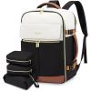 imageLOVEVOOK Travel Backpack for Women TSA Carry On Backpack Flight Approved Luggage 40L Water Resistant Personal Item Daypack Large Weekender Bag fit 17 inch Laptop with 3 Cubes BeigeblackbrownBeigeblackbrown