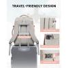 imageLOVEVOOK Travel Backpack for Women TSA Carry On Backpack Flight Approved Luggage 40L Water Resistant Personal Item Daypack Large Weekender Bag fit 17 inch Laptop with 3 Cubes BeigeblackbrownGrey Pink