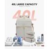 imageLOVEVOOK Travel Backpack for Women TSA Carry On Backpack Flight Approved Luggage 40L Water Resistant Personal Item Daypack Large Weekender Bag fit 17 inch Laptop with 3 Cubes BeigeblackbrownGrey Pink