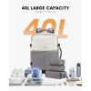 imageLOVEVOOK Travel Backpack for Women TSA Carry On Backpack Flight Approved Luggage 40L Water Resistant Personal Item Daypack Large Weekender Bag fit 17 inch Laptop with 3 Cubes BeigeblackbrownBeige Grey