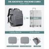 imageLOVEVOOK Travel Backpack for Women ampamp Men 40LAirline Approved Carry On Backpack Travel EssentialsTSA Carry on LuggageWaterproof Personal Item Travel BagSuitcase with 3 Packing CubesLight grayPinkGrayblack