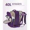 imageLOVEVOOK Travel Backpack for Women ampamp Men 40LAirline Approved Carry On Backpack Travel EssentialsTSA Carry on LuggageWaterproof Personal Item Travel BagSuitcase with 3 Packing CubesLight grayPinkDark Purple