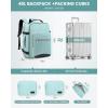 imageLOVEVOOK Travel Backpack for Women ampamp Men 40LAirline Approved Carry On Backpack Travel EssentialsTSA Carry on LuggageWaterproof Personal Item Travel BagSuitcase with 3 Packing CubesLight grayPinkMint Greenblack