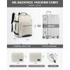 imageLOVEVOOK Travel Backpack for Women ampamp Men 40LAirline Approved Carry On Backpack Travel EssentialsTSA Carry on LuggageWaterproof Personal Item Travel BagSuitcase with 3 Packing CubesLight grayPinkBeigeblack