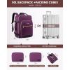 imageLOVEVOOK Travel Backpack for Women ampamp Men 40LAirline Approved Carry On Backpack Travel EssentialsTSA Carry on LuggageWaterproof Personal Item Travel BagSuitcase with 3 Packing CubesLight grayPinkDark Purpleblack1