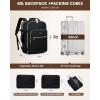 imageLOVEVOOK Travel Backpack for Women ampamp Men 40LAirline Approved Carry On Backpack Travel EssentialsTSA Carry on LuggageWaterproof Personal Item Travel BagSuitcase with 3 Packing CubesLight grayPinkBlackblack