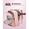 imageLOVEVOOK Travel Backpack for Women ampamp Men 40LAirline Approved Carry On Backpack Travel EssentialsTSA Carry on LuggageWaterproof Personal Item Travel BagSuitcase with 3 Packing CubesLight grayPinkPinkbrown