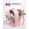 imageLOVEVOOK Travel Backpack for Women ampamp Men 40LAirline Approved Carry On Backpack Travel EssentialsTSA Carry on LuggageWaterproof Personal Item Travel BagSuitcase with 3 Packing CubesLight grayPinkPinkpink