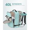 imageLOVEVOOK Travel Backpack for Women ampamp Men 40LAirline Approved Carry On Backpack Travel EssentialsTSA Carry on LuggageWaterproof Personal Item Travel BagSuitcase with 3 Packing CubesLight grayPinkMint Greenblack