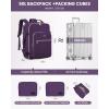 imageLOVEVOOK Travel Backpack for Women ampamp Men 40LAirline Approved Carry On Backpack Travel EssentialsTSA Carry on LuggageWaterproof Personal Item Travel BagSuitcase with 3 Packing CubesLight grayPinkDark Purple