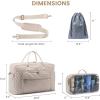 imageLOVEVOOK Travel Duffle Bag  Womens Weekender Carry On Overnight Laptop ampamp Gym Bag With ToiletryShoe Pocket Hospital Labor BagNude