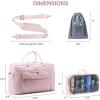 imageLOVEVOOK Travel Duffle Bag  Womens Weekender Carry On Overnight Laptop ampamp Gym Bag With ToiletryShoe Pocket Hospital Labor BagPink