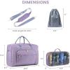 imageLOVEVOOK Travel Duffle Bag  Womens Weekender Carry On Overnight Laptop ampamp Gym Bag With ToiletryShoe Pocket Hospital Labor BagPurple